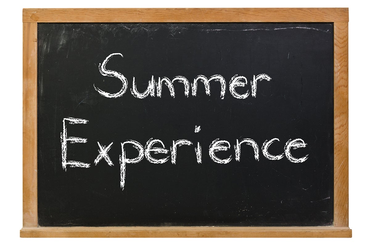 chalkboard with Summer Experience