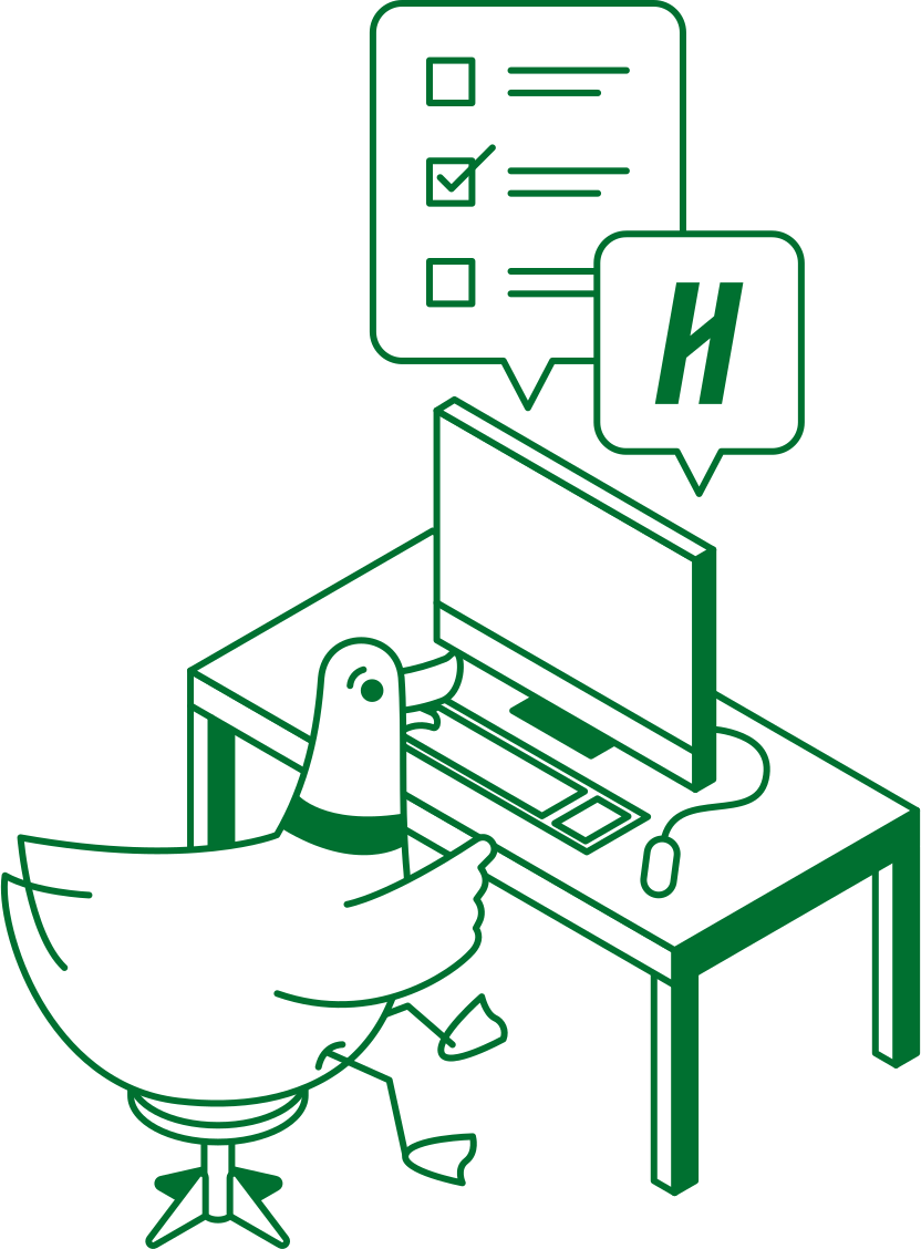 Duck using Handshake website
