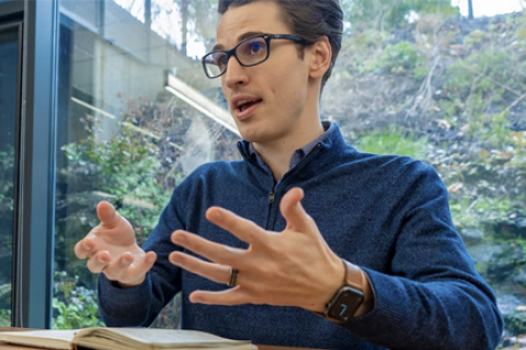 Jon Ambrose Talking to student off camera